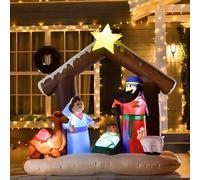 Shein HOMCOM Decoración Inflable de Navidad 183 cm con Luces LED Incluye Inflador Tipo Arco Bíblico del Nacimiento de Jesús para Fiestas Jardín Exterior 201