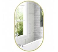 Shein HOMCOM Espejo de Baño Ovalado 40x70 cm con Marco de Aluminio Espejo de Pared Decorativo Horizontal o Vertical para Salón Entrada Pasillo