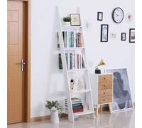 Shein HOMCOM Estantería de Escalera Librería con 5 Estantes Moderna Estantería Escalonada de Pared para Baño Salón Terraza 50x40x195cm