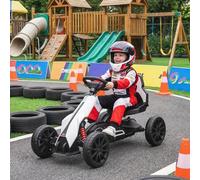 Shein HOMCOM Go Kart Coche Eléctrico para Niños de 3 a 8 Años Kart con Batería 12V Velocidad Ajustable 3-5km/h y Cinturón de Protección Carga 30 kg para Ext