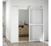 Shein HOMCOM Herrajes para Puertas Correderas 200 cm, Kit de Accesorios para Puerta Corredera con 2 Rieles de Acero al Carbono y Guía de Suelo, para Garaje,