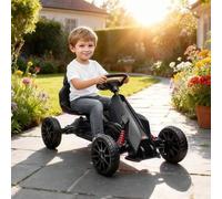 Shein HOMCOM Kart Pedales Go Kart a Pedales para Niños de 3-8 Años con Asiento Ajustable en 4 Posiciones Freno de Mano Ruedas de EVA y Marco Metálico Carga
