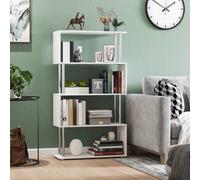 Shein HOMCOM Libreria 80x30x145cm Madera y Metal Muebles Oficina Estanteria Estante