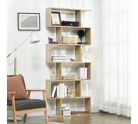 Shein HOMCOM Librería de 6 Niveles, Estantería para Libros, 80x23x192 cm, Estantería Moderna para Salón, Dormitorio, Estudio, Oficina, Roble