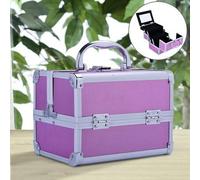 Shein HOMCOM Maletín Maquillaje Profesional Estuche de Cosmético Portátil con Bandejas de 3 Niveles y Espejo 2 Llaves para Joyero Manicura Viaje 20x15x15 cm