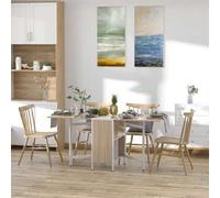 Shein HOMCOM Mesa de Comedor Plegable de Almacenaje con 4 Compartimentos para Comedor Salón Mesa Auxiliar Escritorio Madera Ahorra Espacio 3 Formas