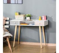 Shein HOMCOM Mesa de Escritorio Infantil Mesa Consola con 1 Compartimento Abierto y 2 Cajones Estilo Nórdico para Estudio Entrada Dormitorio 100x48x76,5 cm