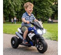 Shein HOMCOM Moto Eléctrica Infantil con 3 Ruedas Trimoto para Niños de +3 Años con Batería 6V Recargable Funciones de Música Bocina Faros 86x42x52 cm Negro