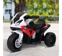 Shein HOMCOM Moto Eléctrica Infantil con licencia BMW S1000RR Triciclo Trimoto para Niños +2 Años con Luces y Música 66x37x44 cm