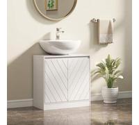 Shein HOMCOM Mueble Bajo Lavabo, Mueble de Baño con 2 Puertas y Estante Ajustable, Armario de Baño para Lavabos con o sin Pedestal, Estilo Vintage, 60x30x59