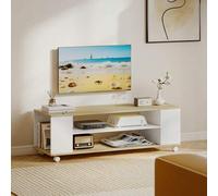 Shein HOMCOM Mueble de TV con Ruedas, Mesa de TV Suspendido o de Pie, para Salón, con 4 Estantes Abiertos, para Televisión de 55 Pulgadas, Estilo Moderno, 1