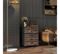 Shein HOMCOM Mueble Organizador Cajonera de Tela con Cajones Plegables y Marco de Acero Estilo Industrial para Salón Recibidor Dormitorio 60x29x85 cm Marrón