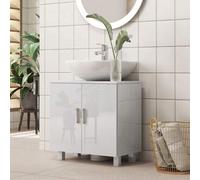 Shein HOMCOM Mueble para Debajo del Lavabo Mueble bajo Lavabo Mueble de Lavabo con Pie con 2 Puertas 2 Estantes y Sistema Antivuelco para Cuarto Baño 60x35x