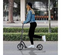 Shein HOMCOM Patinete Plegable de Aluminio para Niños de +14 años Scooter Patinete Ligero Altura Ajustable 87-101,5 cm Pedal Inferior Pata de Cabra 2 Ruedas