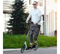 Shein HOMCOM Patinete Plegable para Adultos y Niños de +14 Años Scooter Ligero con Manillar Ajustable Grandes Ruedas Ø200 mm Amortiguador y Freno Aluminio C