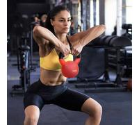 Shein HOMCOM Pesa Rusa de 10 kg de Hierro Fundido Kettlebell con Revestimiento de Neopreno y Mango Ancho Mancuernas de Bola para Entrenamiento de Fuerza en