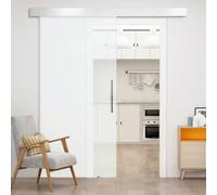 Shein HOMCOM Puerta Corredera 102,5x205 cm Puerta Corrediza de Cristal con Riel Silenciosa para Sala de Estar Comedor Translúcido