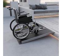 Shein HOMCOM Rampa para Sillas de Ruedas Plegable de Aleación de Aluminio 91 cm Rampa Portátil con Adhesivos Reflectantes Carga 272 kg Negro