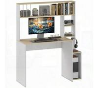 Shein HOMCOM Scrivania Tavolo per Computer con Lieria Scrivania da Ufficio3x45 cm Scrivania per PC con 5 Ripiani Postazione di Lavoro con porto per Monitor
