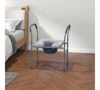 Shein HOMCOM Silla WC Personas Mayores 4 en 1 Silla con Inodoro de Aluminio Silla de Ducha con Altura Ajustable y Almohadillas Antideslizantes Carga 136 kg