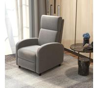 Shein HOMCOM Sillón Relax Reclinable hasta 160° Sofá Reclinable Manual con Reposapiés Carga 120 kg para Salón Dormitorio Poliéster 64x86x102 cm Gris