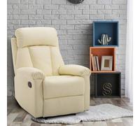 Shein HOMCOM Sillón Relax Reclinable Tapizado en PU Butaca de Salón con Reposapiés Retráctil Respaldo Alto Resposabrazos para Dormitorio 80x97x107 cm Blanco