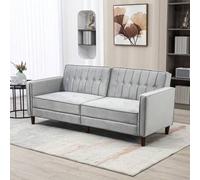 Shein HOMCOM Sofá Cama de 3 Plazas Sofá Cama Convertible Tapizado en Terciopelo con Respaldo Reclinable Asientos Acolchados y Patas de Madera 189x80,5x78,5