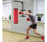 Shein HOMCOM Soporte de Pared para Saco de Boxeo Regulable Soporte de Pared para Saco de Boxeo con Gancho Bolsa Pesada MMA Tubo Robusto de Acero Carga Máx.