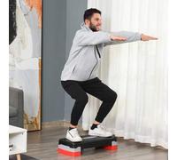 Shein HOMCOM Step para Fitness Stepper Aeróbic Step de Aeróbic Antideslizante con Altura Regulable 2 Niveles de 10/15 cm Carga 150 kg para Ejercicio en Casa