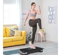 Shein HOMCOM Step para Fitness Stepper Aeróbic Step de Aeróbic Antideslizante con Altura Regulable 2 Niveles de 10/15 cm Carga 150 kg para Ejercicio en Casa