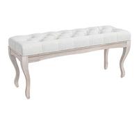 Shein HOMCOM Taburete Pie de Cama Banco para Pie de Cama con Pies de Madera y Asiento Acolchado Carga 120 kg Banqueta de Dormitorio para Entrada Pasillo 110