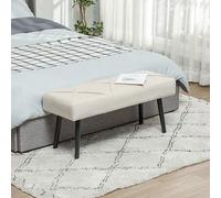 Shein HOMCOM Taburete Pie de Cama Multifuncional, Banco Pie de Cama Moderno, Banco Dormitorio con Asiento Acolchado y Patas de Acero, Carga 120 kg, para Ent