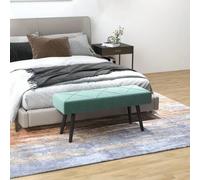 Shein HOMCOM Taburete Pie de Cama Multifuncional Banco Pie de Cama Moderno Banco Dormitorio con Pies de Acero y Asiento Acolchado Carga 120 kg para Entrada