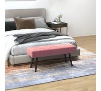 Shein HOMCOM Taburete Pie de Cama Multifuncional Banco Pie de Cama Moderno Banco Dormitorio con Pies de Acero y Asiento Acolchado Carga 120 kg para Entrada