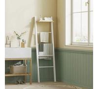 Shein HOMCOM Toallero Escalera con Estante Superior y 4 Barras, Toallero de Baño para Apoyar en Pared, Estantería de Escalera Inclinada, para Dormitorio, Sa