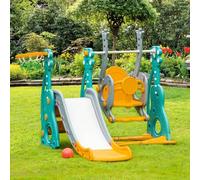 Shein HOMCOM Tobogán Infantil con Columpio y Canasta de Baloncesto 3 en 1 para 18-36 Meses con Asiento Ajustable Parque Infantil para Interior y Exterior 15