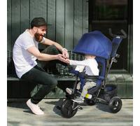 Shein HOMCOM Triciclo para Bebés Triciclo Evolutivo para Niños con Toldo Plegable Mango de Empuje Telescópico y Desmontable Bolso para Mamá y Portabotel