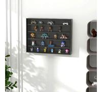 Shein HOMCOM Vitrina de Pared Vitrina de Madera con Estantes Ajustables y 2 Puertas Correderas de Vidrio para Colecciones Perfumes Figuras de Decoración 80x