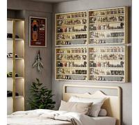 Shein HOMCOM Vitrina Expositora Vitrina de Pared con Estantes Ajustables y 2 Puertas Correderas de Vidrio para Colecciones Perfumes Figuras de Decoración 80