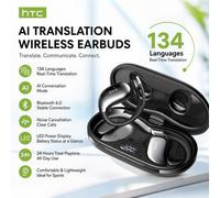 Shein HTC NE57 es un auricular inteligente de oído abierto con IA que cuenta con soporte para 134 idiomas, una pantalla de nivel de batería HD y una calidad