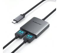 Shein Hub USB C de 2 puertos Lemorele a Dual HDMI 4K 60HZ Estación de acoplamiento de expansión de pantalla dual compatible con computadora portátil, teléfo