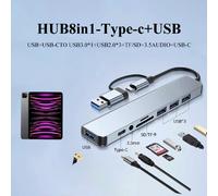 Shein Hub USB C, VIENON Aluminio 8 en 1 Divisor USB con 1 X USB 3.0, 3 X USB 2.0 y 1 X USB C, Lector de tarjetas SD/TF, Puertos aux de audio de 3.5 mm Compa