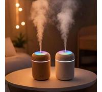 Shein Humidificador de aire para el hogar con ultrasonidos - Difusor de aceites esenciales alimentado por USB con luz LED de siete colores, niebla ultrasóni