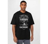 Shein I Don't Need Therapy Just to Go Kayaking-6700 funny Men's Short Sleeve Graphic T-shirt Collection black- Soft, Breathable, and Comfortable Regular Fit