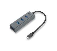 Shein i-tec Metal USB-C - Concentrador (dotado de 4 puertos, USB 3.0 (3.1 Gen 1) Type-C, USB 3.0 (3.1 Gen 1) Type-A, 5000 Mbit/s, Grey, USB, 96 mm)