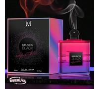 Shein Illusion Black Sparkle Eau de Parfum 100 ml - Perfume femenino moderno con notas dulces, frutales y un fondo ambarado que irradia energía y sofisticac