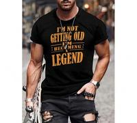 Shein "I'm Becoming A Legend" Print Crew Neck T-shirt For Men, Casual Short Sleeve Top, Men's Novelty Tee For Summer Outing