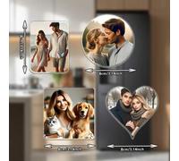 Shein Imán de nevera de acrílico personalizado, decoración de nevera con foto personalizada, ganchos de pared con estilo artesanal, recuerdo único para amig