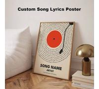 Shein Impresión personalizada de letras de canciones, póster de música personalizado, regalo de música personalizable, póster de letras de vinilo, regalo de