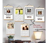 Shein Impresión personalizada en lienzo colgante, imprime tus fotos favoritas, calendario 2026, familia, boda, mascota, póster de foto en lienzo con rollo d